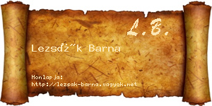 Lezsák Barna névjegykártya