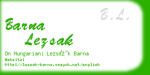 barna lezsak business card